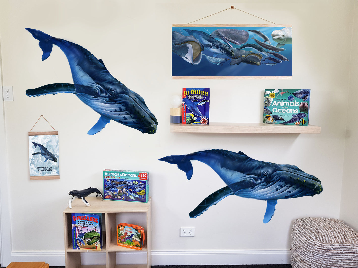 Humpback Whales - Fabric Wall Sticker