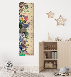 Australian Creatures- height chart removable fabric sticker