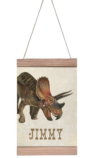 Open image in slideshow, Triceratops- Customisable A4 wall hanger.
