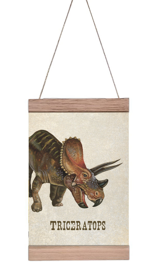 Triceratops- Customisable A4 wall hanger.